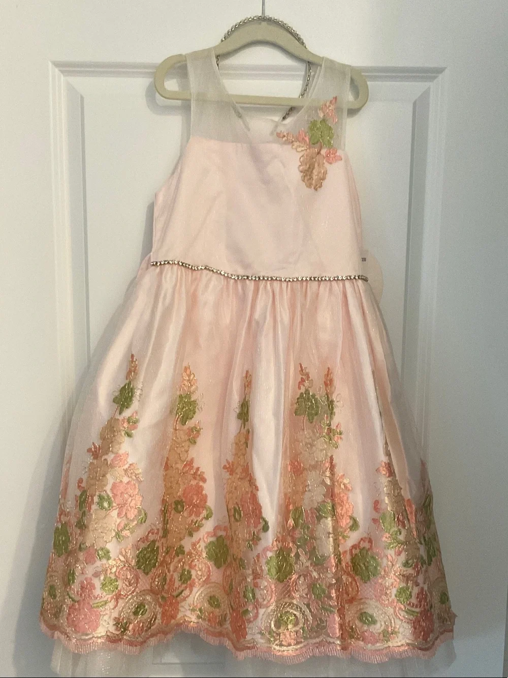 American Princess Pale Pink Floral Embroidered Formal Dress